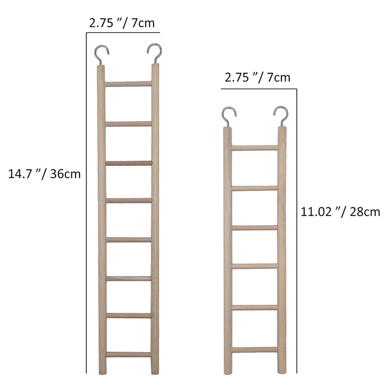 3pcs Natural Wooden Bird Ladder Birdie Basics Perch for Cage Parrots Parakeets Cockatiels Climbing Accessories Wood Perch 6 Step 7 Step 8 Step - BeesActive Australia