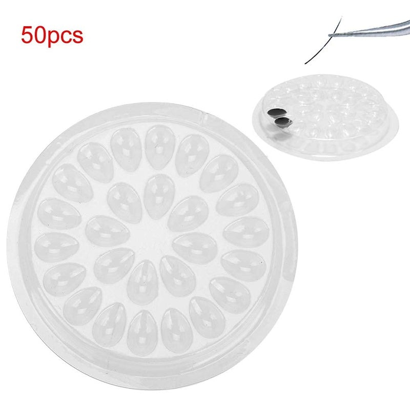 Eyelash Glue Holder 50pcs Disposable Eyelash Glue Holder Transparent Plastic Eye Lash Extension Glue Stand Pad - BeesActive Australia