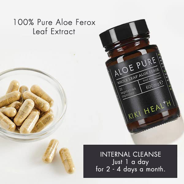 KIKI HEALTH Aloe Pure Capsules- | 20 Vegan Capsules | 10 Months Supply | Colon Cleanse, Digestion Support, Natural Soother - BeesActive Australia