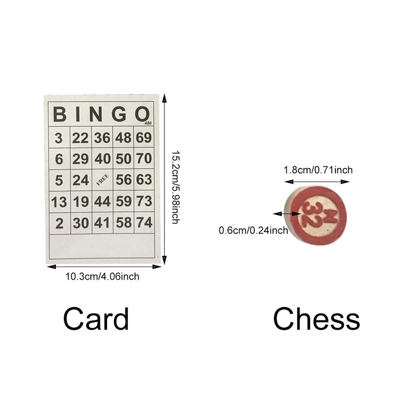 DENPETEC Bingo Board Game, Classic Bingo Cards, Vintage Wooden Bingo Game, with 40 Bingo Number Cards and 75 Chess, for Family, Friends and Large Parties Group Games - BeesActive Australia
