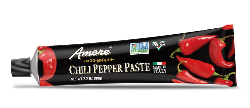 Amore Vegan Chili Pepper Paste In A Tube - Non GMO Certified and Made In Italy (Pack of 1) 3.2 Ounce (Pack of 1) - BeesActive Australia