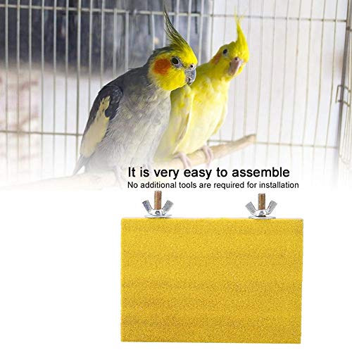 Bird Perch Stand Platform Durable Paw Grinding Clean Board Practical Pets Cage Accessories Stands Exercise Toy for Parrots Yellow - BeesActive Australia