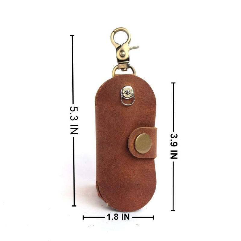 Upgraded Version of Simple Multifunctional Leather Key Organizer Door Key Car Key Case Brown - BeesActive Australia