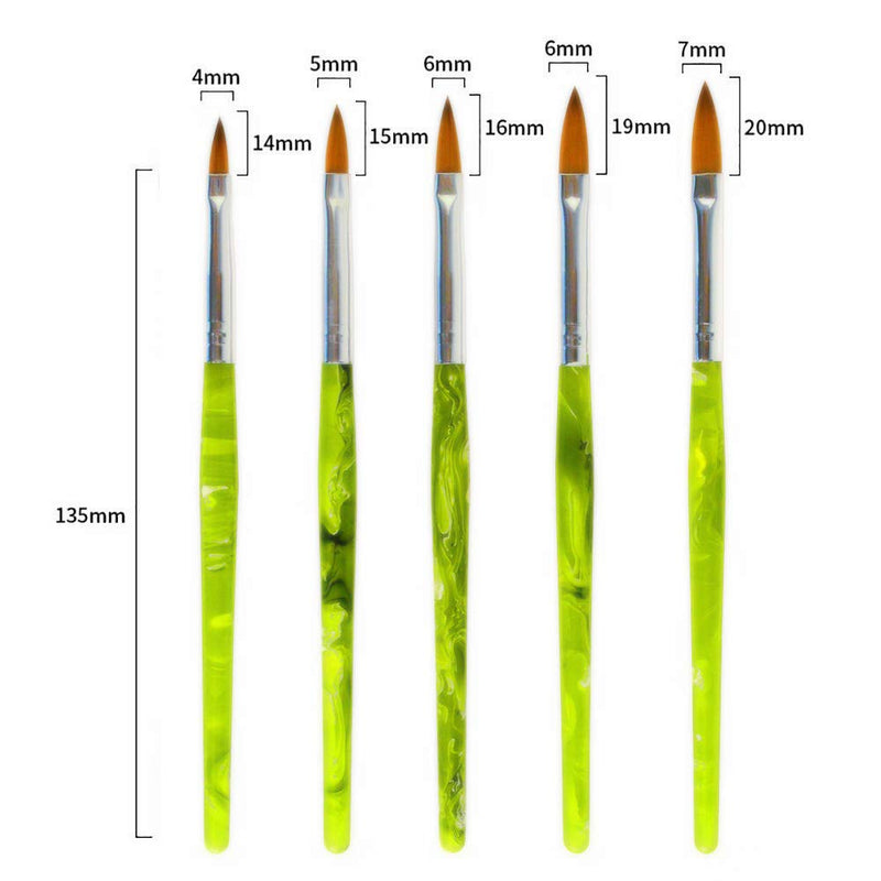 SILPECWEE 12Pcs Acrylic Nail Art Brush Set False Jade Holder Nail Painting Drawing Pen UV Gel Builder Manicure DIY&Salon Tools NO1 - BeesActive Australia