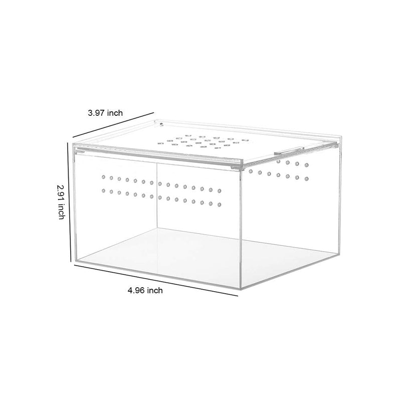 NANEEZOO Acrylic Reptile Breeding Box, 5x4x3 Inch Nano Flat/Long Enclosure Transparent Reptile Breeding Box Terrarium Cage Tank for Tarantula Scorpion Sling Isopods Invertebrates Insect Mantis - BeesActive Australia