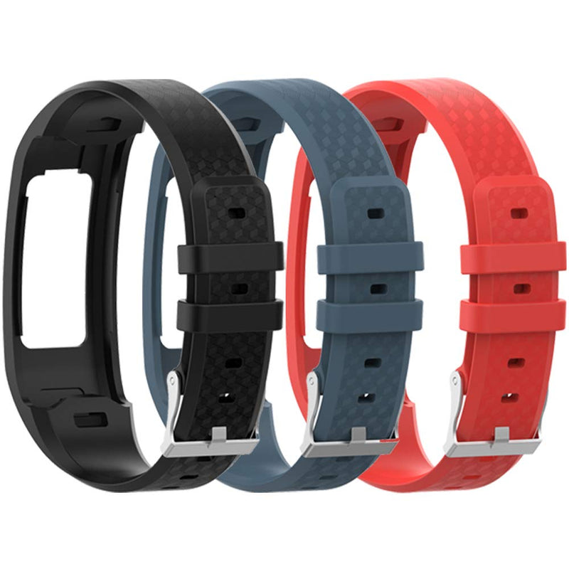 QGHXO Band for Garmin Vivofit 1 / Vivofit2, Soft Silicone Replacement Watch Band Strap for Garmin Vivofit 1 / Vivofit 2 Activity Tracker, Small, Large, Ten Colors Black&Slate&Red - BeesActive Australia