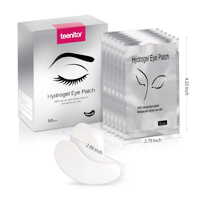 Teenitor Under Eye Pads, Lint Free Lash Extension Eye Gel Patches for Eyelash Extension Eye Mask Beauty Tool - 50 Pair - BeesActive Australia