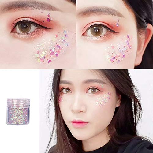 Unime Body Glitter 16 Colors Chunky Glitter for Body Face Hair Make Up Nail Art Mixed Color Glitter - BeesActive Australia