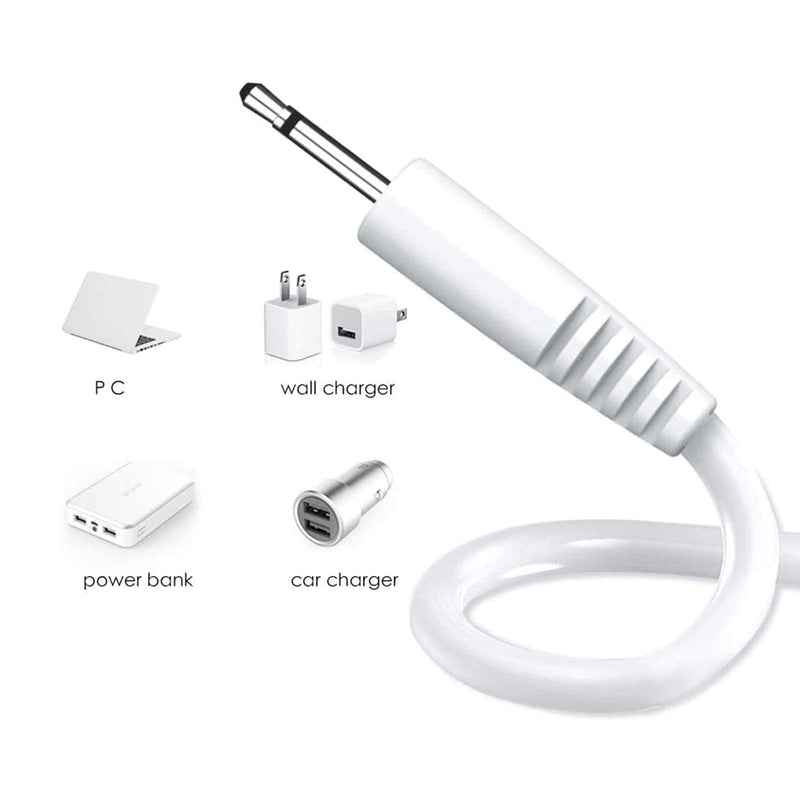 XOPLAY Wand Massager Charging Cable | USB to DC Replacement Charger Cable for Wireless Wand Massagers (White) White - BeesActive Australia