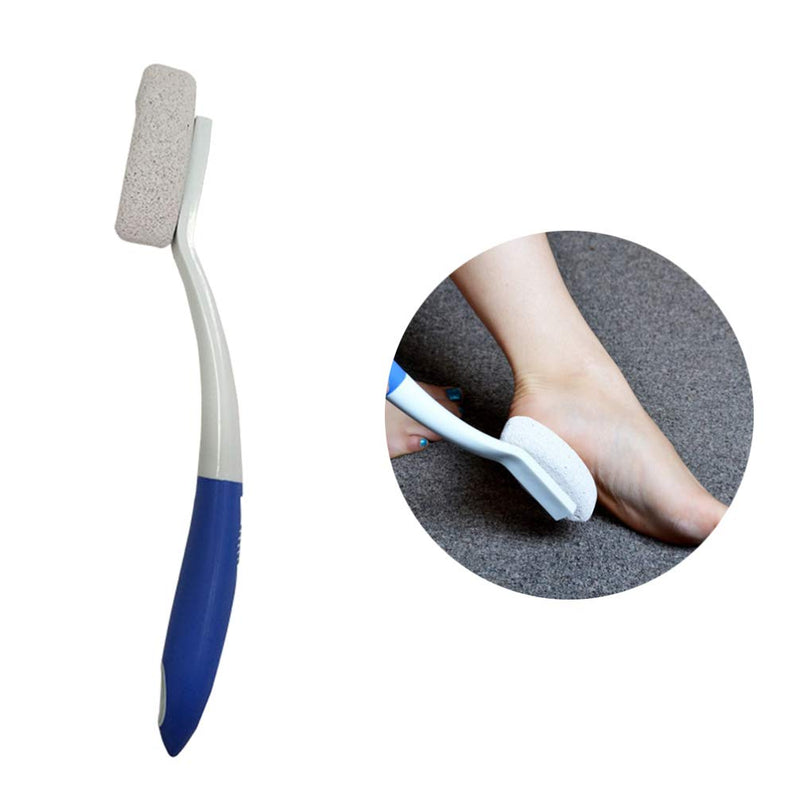 Healifty Pumice Stone Lava Pedicure Tools Long Handle Hard Skin Remover for Hands Foot File Exfoliation (Blue) - BeesActive Australia