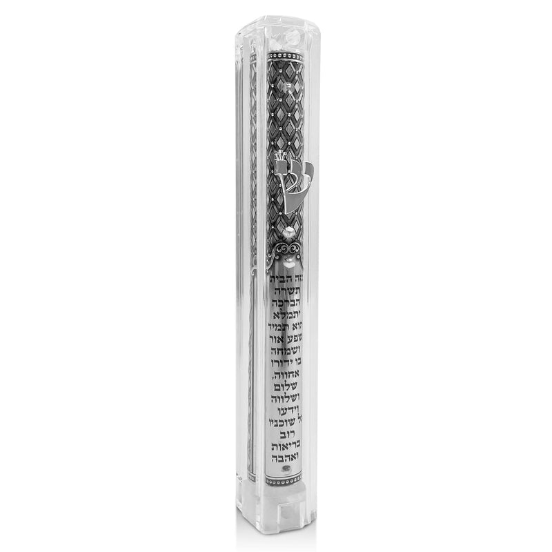 TALISMAN4U Transparent Jewish Mezuzah Case with Scroll Hebrew Home Blessing Silver Ornament Classic Israel Judaica Door Mezuza 5 Inch - BeesActive Australia