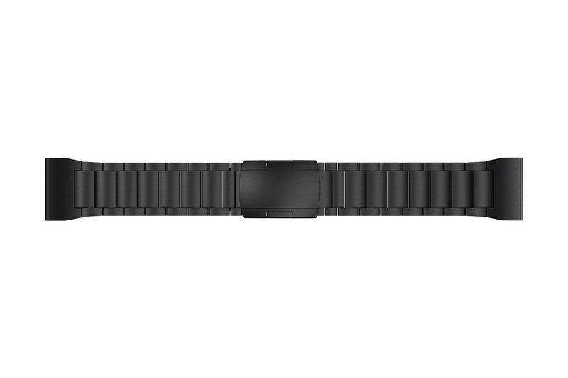 LDFAS Fenix 6X/5X Plus Band, 26mm Titanium Metal Quick Release Easy Fit Watch Strap with Double Button Clasp Compatible for Garmin Fenix 6X/6X Pro/5X/5X Plus/3/3HR Smartwatch, Black - BeesActive Australia