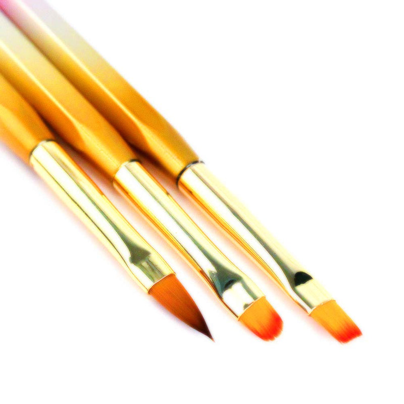 SILPECWEE 1Pc Acrylic Nail Art Brush Set Gradient Handle UV Gel Builder Make Up Nail Drawing Flower Pen Manicure DIY Tools NO1 - BeesActive Australia