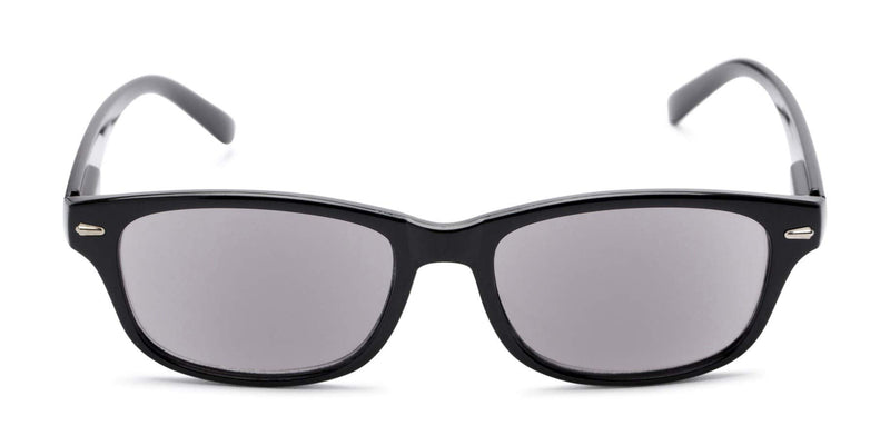 1.00 Black Reading Sunglasses Tinted Sun Readers Flex Temples UV400 Tinted Smoke Black Lens Mens Womens Retro Classic Glasses Hard Case Cloth +1.00 - BeesActive Australia