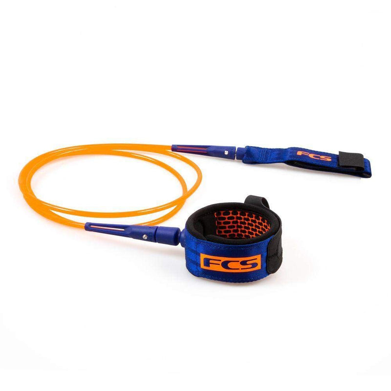 FCS Comp Surfboard Leash - Blood Orange/Navy - 5' - BeesActive Australia