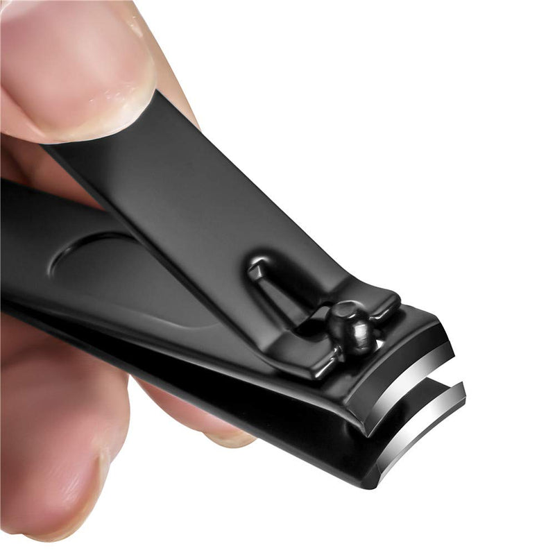 Nail Clippers Set, Sharp Stainless Steel Fingernail and Toenail clippers, Black Nail Cutter, Large and Small 2 Piece Set. (Large/Small) - BeesActive Australia