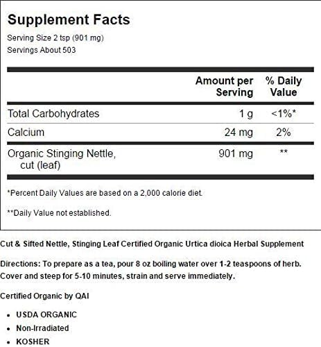 Frontier Natural Products, Organic Cut & Sifted Nettle, Stinging Leaf, 16 oz (453 g) - BeesActive Australia