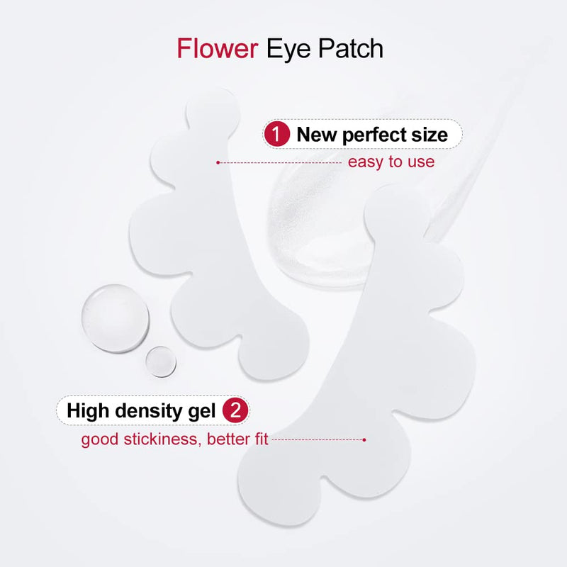 50Pairs Eyelash Extension Pads Under Eye Gel Pads Lash Pads Lint Patches Under Eye Patches Eye Pads for Eyelash Extensions (Flower-Pink) Flower pink - BeesActive Australia