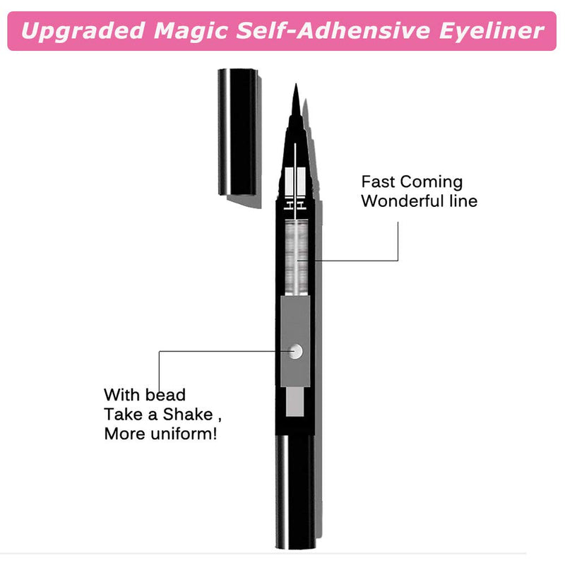 Magic Eyeliner Self Adhesive Eyeliner Waterproof Black Liquid Magnetic Eyeliner Eye Liner Pen Black - Black - BeesActive Australia