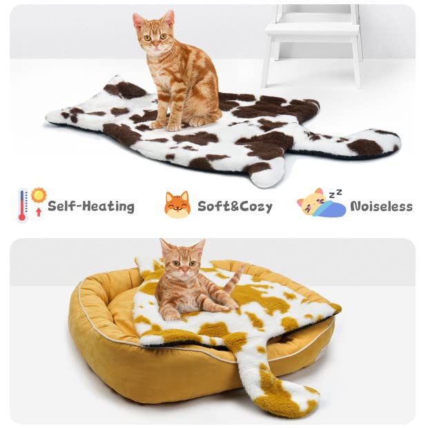 ARGOPET Self Heating Cat Pad Self-Warming Cat Bed 33" x 23" Machine Washable Cat Cushion Mat for Cats Dogs /Pet Thermal Mat Blanket Brown - BeesActive Australia