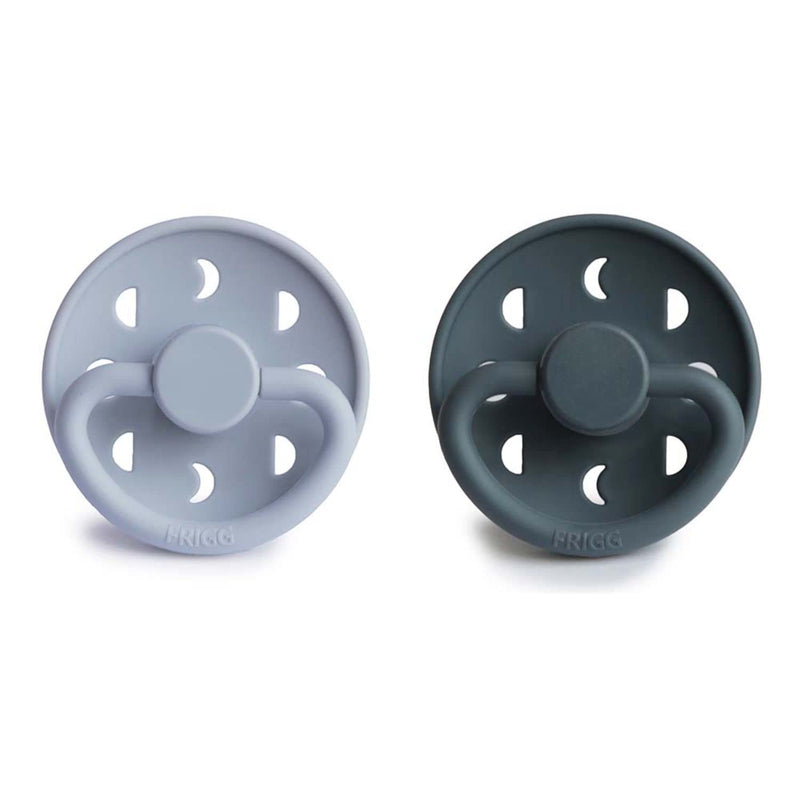 Frigg Moon SilkySoft Silicone Baby Pacifier | Made in Denmark | BPA-Free (Powder Blue/Slate, 0-6 Months) 1 Count (Pack of 2) Powder Blue/Slate - BeesActive Australia