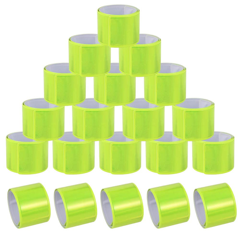 HEQUSigns 20 Pcs Reflector Snap Bands Fluorescent Slap Armbands Reflector Strips High Visibility Slap Safety Bands for Children Adults Boys and Girls When Cycling Running Jogging - BeesActive Australia
