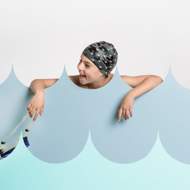 [AUSTRALIA] - Poolbeanies, Lycra Designer Swim Caps 2 Pack, Rainbow Drop 