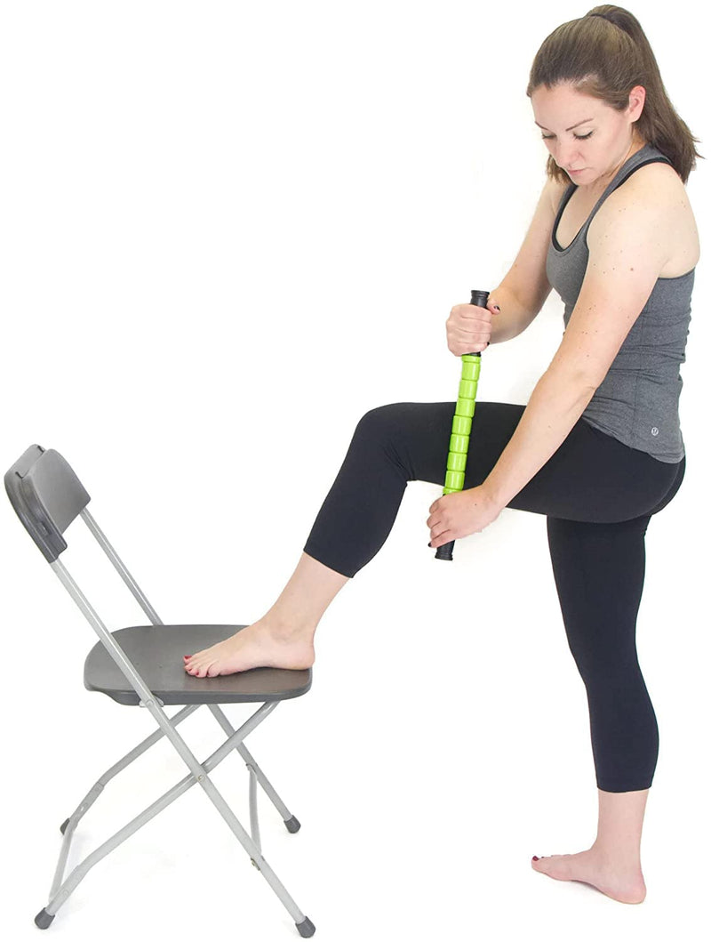 Gradient Fitness Muscle Stick with Free Exercise Guide, Steel Rod Core with 7 Independent Durable ABS Rollers. Ideal for PT or Athletic Use. Green - BeesActive Australia