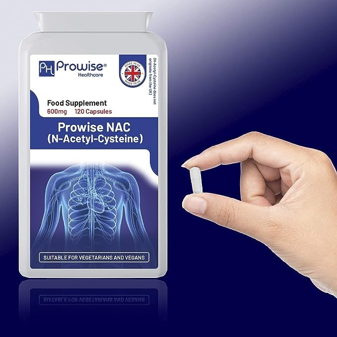 NAC N-Acetyl-Cysteine 600mg | 120 Capsules of Nac N-Acetyl-Cysteine | Vegan N-Acetyl-Cysteine Nutritional Supplements | High Bioavailability & No Fillers | UK Manufactured by Prowise Healthcare - BeesActive Australia