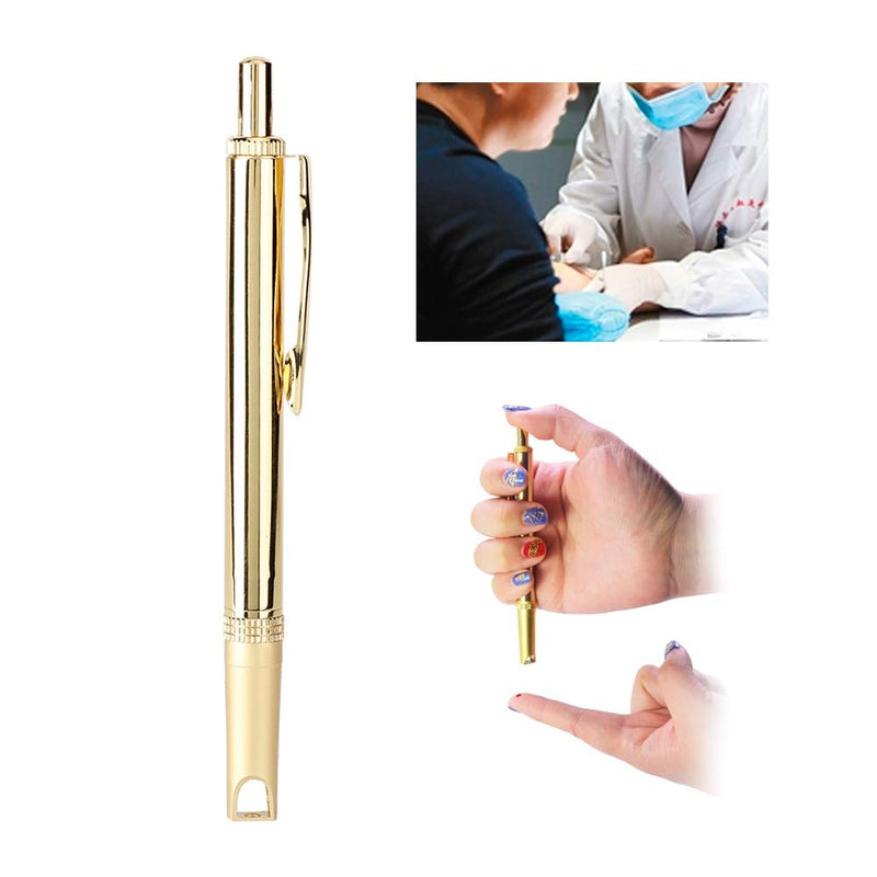 Blood Lancet Pen, Pure Copper Blood Lancing Cupping Blood Test Device Painless Lancing Pen Cupping Bloodletting Pen for Lancets - BeesActive Australia