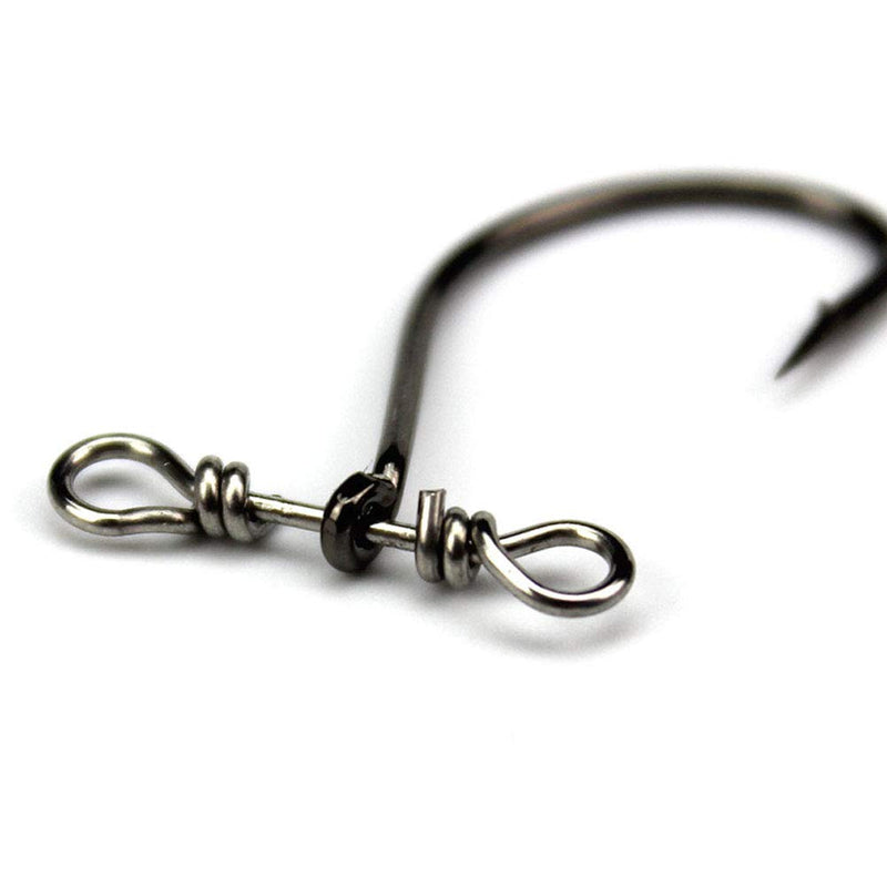 [AUSTRALIA] - 50 Pieces SpinShot Drop Shot Hook Swivel Fishing Hooks High Carbon Steel Fishhook Worm Hook for Feeder Carp Bass Perch Catfish 