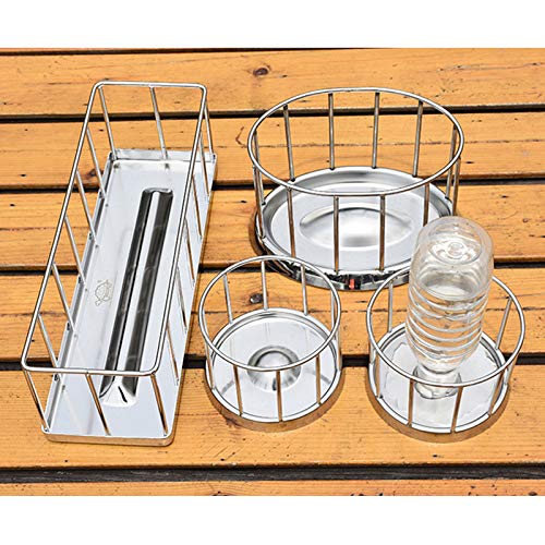 La La Pet® Stainless Steel Reptile Turtle Food Water Dispenser Feeder Food Bowl Feeding Dish for Lizard Tortoise Chameleon L Rectangle - BeesActive Australia