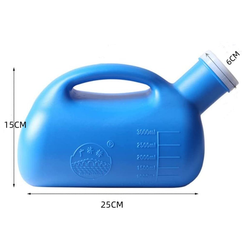 YUMSUM 3000ML Large Male Urinal Portable Mens Potty Pee Bottle Collector Travel Toilet (Blue) Blue - BeesActive Australia