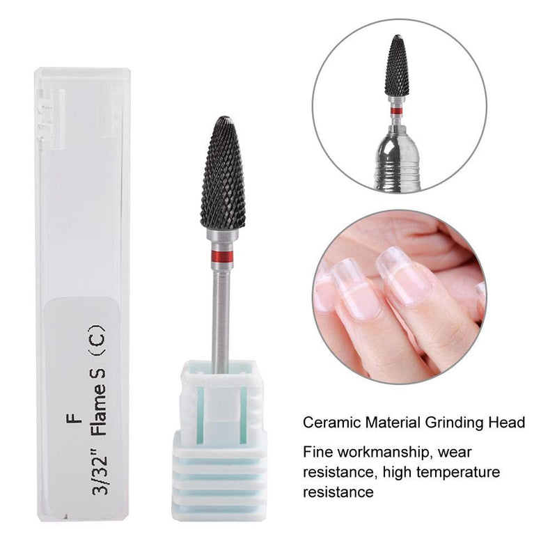 Nail Drill Bits, Ceramic Flame Grinding Head Cylinder Shape Nail Art Cutter F/M/C/XC for Polishing Drill Accessories Electric Nail File(21ST) 21ST - BeesActive Australia