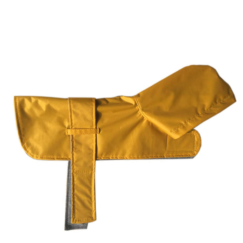 LeerKing Dog Raincoat Hooded Leash Hole 10 Sizes, Waterproof Double Layer Dog rain Coat Jacket with Cotton Lining for Small Medium and Large Dog Yellow - BeesActive Australia