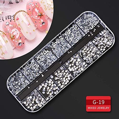 Artdone 9 boxes Nail Rhinestones,Nail Gems Nail Diamonds,Nail Art Studs Nail Crystals Nail Sequins for Nails Kit with 1 Tweezers and 3 Pen for Nail Art Supplies Accessories - BeesActive Australia