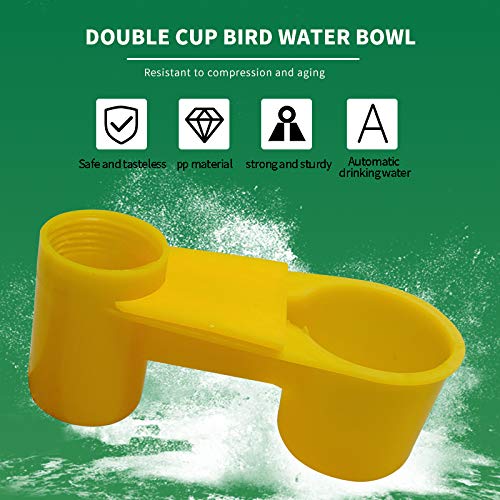MUDUODUO 12Pcs Automatic Bird Drinker Cups Upgraded Pigeon Water Bottle Feeder for Cage YELLOW - BeesActive Australia