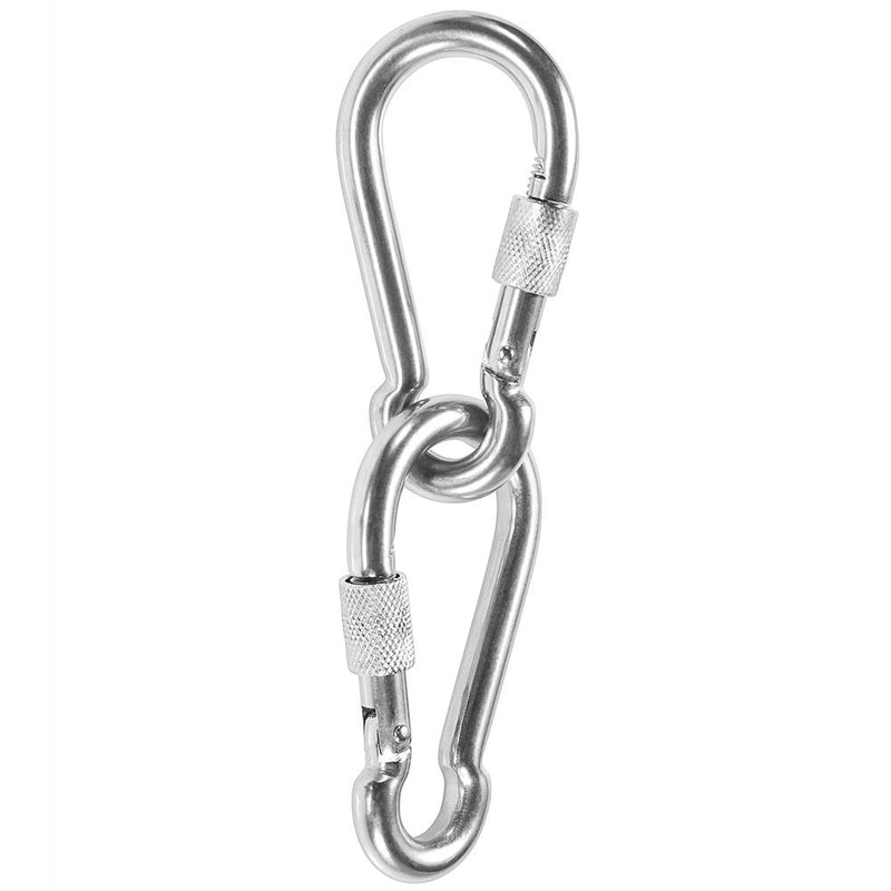 PROND Locking Carabiners, Heavy Duty Carabiner, 316 Stainless Steel Screw Lock Carabiner Hooks 2PCS - 316 Stainless Steel - BeesActive Australia