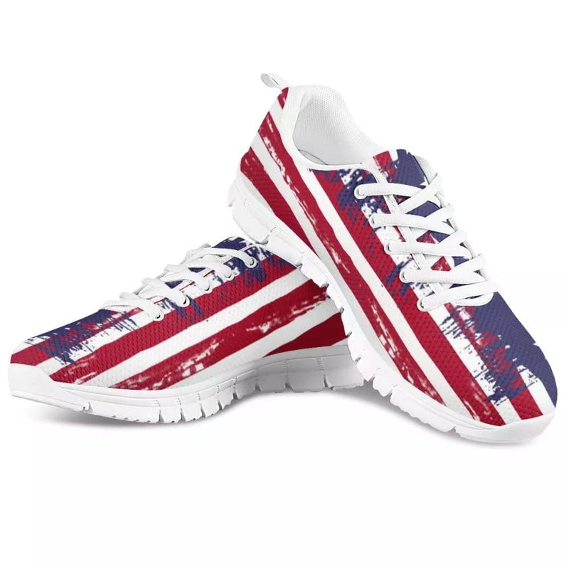 GIFTPUZZ Mens Running Sneakers Lightweight Sports Tennis Shoes Wedge Breathable Gym Lace Up Athletic Trainers Stars and Stripes 13 - BeesActive Australia