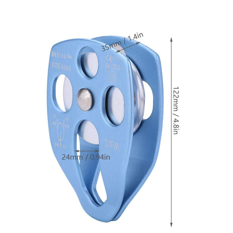 Climbing Pulley, 32KN Durable Versatile General Purpose Small Aluminum Rope Pulleys for Rock Climbing Rescue Caving Pulley System and Other Outdoor Activities Silver Blue - BeesActive Australia