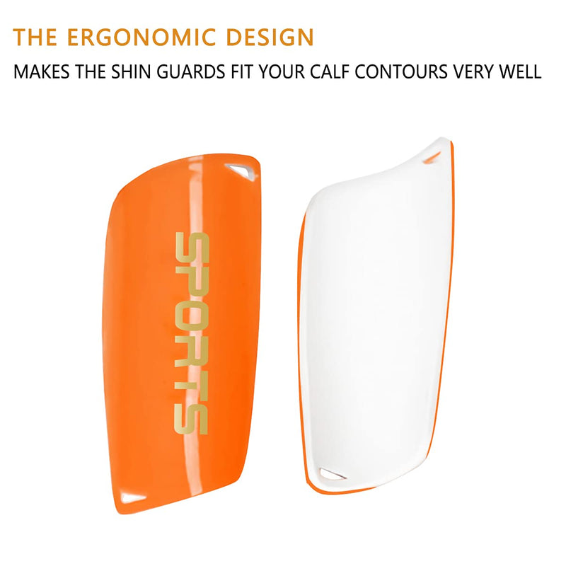 Soccer Shin Guards for Kids Youth, Shin Guard and Shin Guard Sleeves for Boys and Girls for Football Games EVA Cushion Protection Reduce Shocks and Injuries A-Orange Small - BeesActive Australia