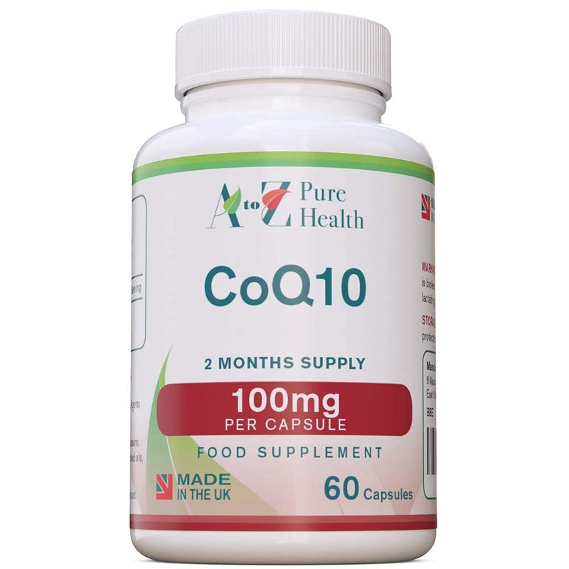 CoEnzyme Q10 Capsules | Daily High Strength COQ10 Supplement |100mg 60 Capsules (2 Months' Supply) Premium Q10 Supplement | Support for Cardiovascular Health and Immune System | UK Made - BeesActive Australia