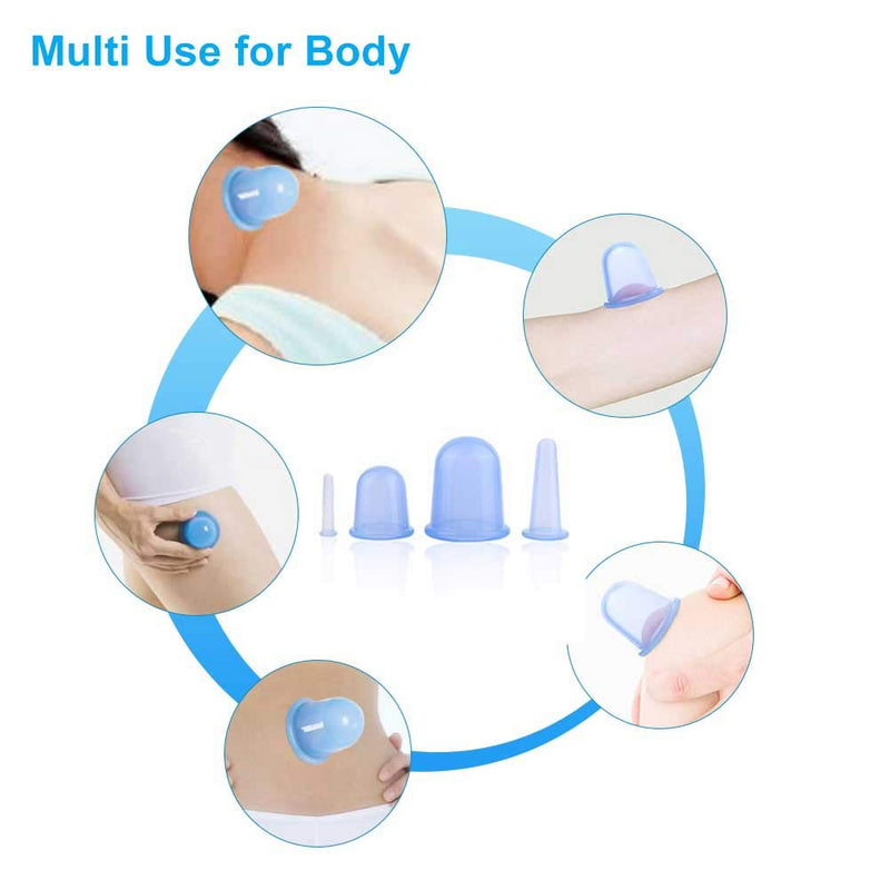 ANGGREK Silicone Anti Cellulite Cup Vacuum Massage Cups with Massage Roller Suction Cupping Massage - BeesActive Australia