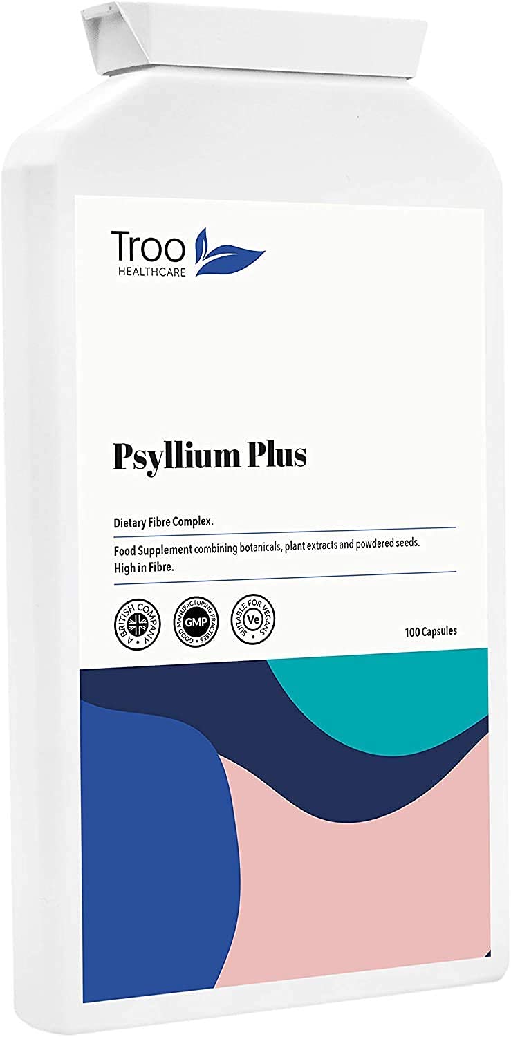Digest-Flow Psyllium Plus Dietary Fibre Complex - 100 Capsules | Soluble and Insoluble Fibre Blend | UK Manufactured to GMP Standards - BeesActive Australia