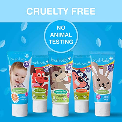 Brush-Baby Applemint Toothpaste for Babies & Toddlers | Stage 2-First Teeth | 0 - 36 months, 50ml - BeesActive Australia