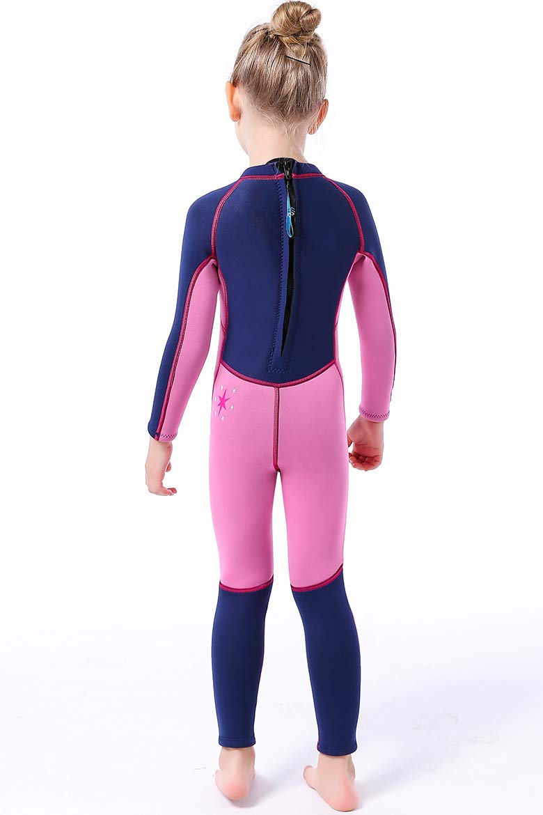 [AUSTRALIA] - Cokarsey Girls 3mm Neoprene Full Wetsuit Back Zip for Snorkeling, Swimming, Diving Purple/Pink XX-Large (FOR height 52"-56.5") 