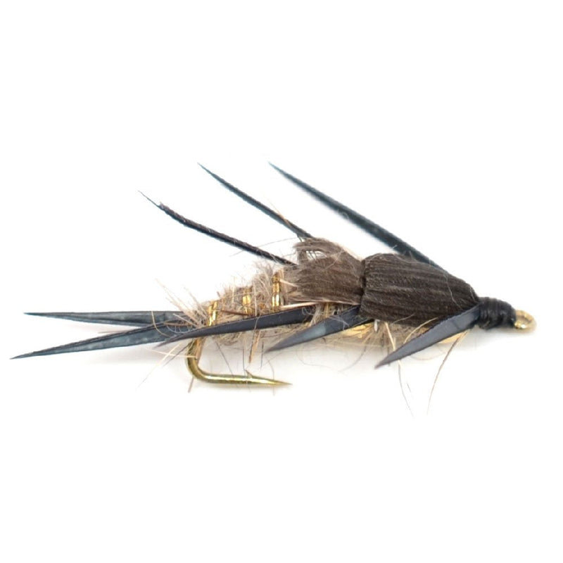 The Fly Fishing Place Double Bead Gold Ribbed Hare's Ear Nymph Fly Fishing Flies - Trout and Bass Wet Fly Pattern - 6 Flies Hook Size 12 - BeesActive Australia