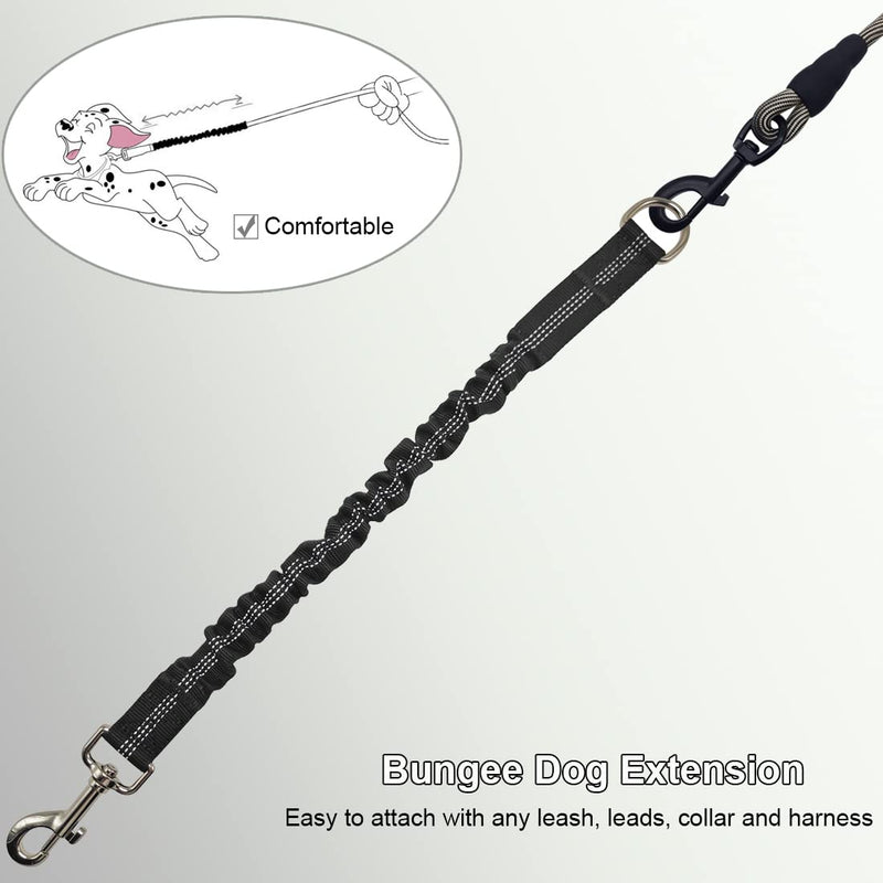 BTINESFUL 20FT Dog Tie-Out Rope + Bungee Dog Leash Extension (Black) - BeesActive Australia