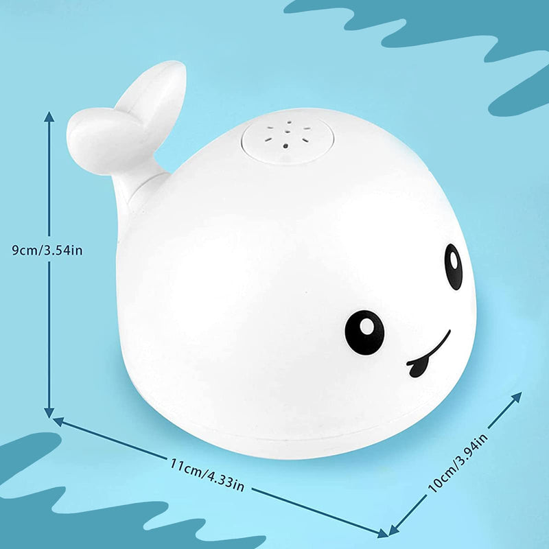 VI AI Baby Bath Toys, Whale Induction Spray Water Toy with LED Light Up, Sprinkler Toy for Baby Kids Toddler Infant Whale Bathtub Toy - White - BeesActive Australia