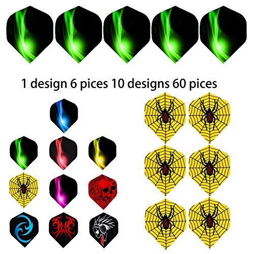 ToBeIT Dart Flights Mixed Sets - Standard Shape Dart Flights for Steel tip Darts and Soft tip Dart (60pcs/96pcs/120pcs) 60pcs - BeesActive Australia